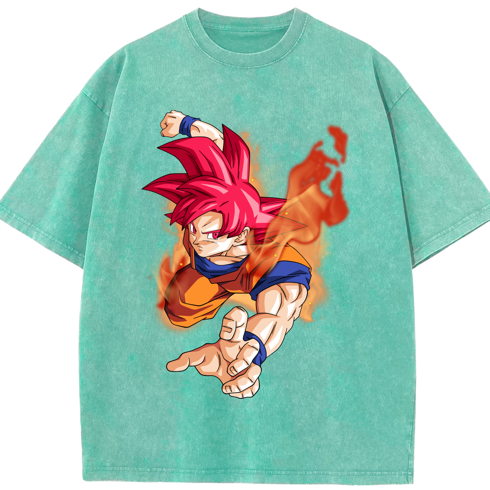 （画像用） ドラゴンボール 孫悟空（そん ごくう）Son Goku カカロット DRAGON BALL Kakarotto 綿100% ヴィンテージ風 半袖Tシャツ（フロントプリント）